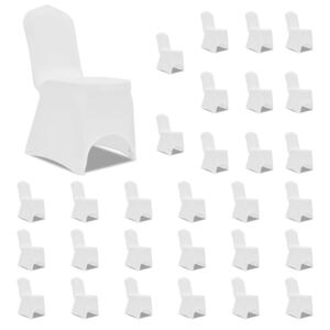 Potahy na židle napínací bílé 30 ks
