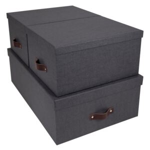 Sada 3 černých úložných krabic Bigso Box of Sweden Inge