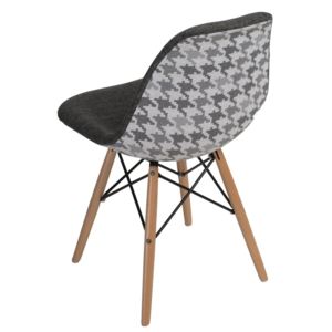 Jídelní židle s čalouněním v tmavě šedé barvě s dřevěnou podnoží DO281