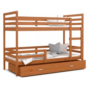 Patrová postel JACEK včetně úložného prostoru (Olše)