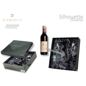 DIAMANTE SW Silhouette - luxusní kazeta set 2 s prostorem na láhev vína