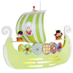 Elobra 125700 dětské závěsné svítidlo Vikingská loď 1x40W zelená