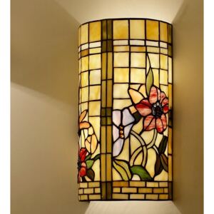 Clayre & Eef Nástěnná lampa Tiffany - 20*11*36 cm 2x E14 / Max 40W