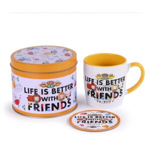 Dárkový set v plechové krabičce Friends|Přátelé: Life Is Better (objem hrnku 370 ml)