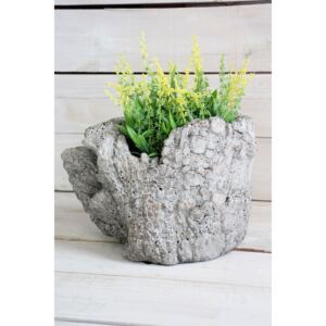 Květináč - šedý (25x18,5 cm) - dřívko venkovský stylu