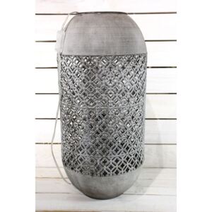 Plechová lampa v arabském stylu - šedo-hnědá (v. 59 cm)