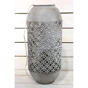 Plechová lampa v arabském stylu - šedo-hnědá (v. 45,5 cm)