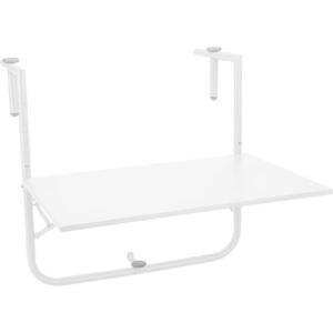 Skládací balkónový stůl 60x40 cm , bílá barva ideální nábytek na malý balkón