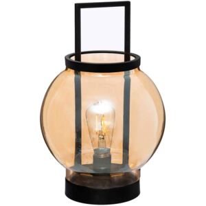 Skleněná stolní lampa LED, O 19 cm, oranžová
