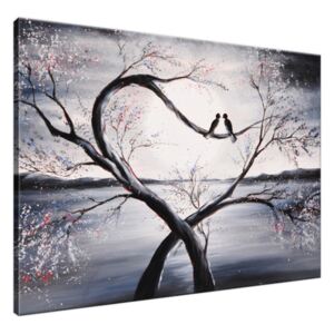 Ručně malovaný obraz Ptačí láska na větvi 115x85cm RM2516A_1AS