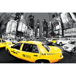 Plakát, Obraz - Rush hour Times square - Yellow cabs, (91,5 x 61 cm)