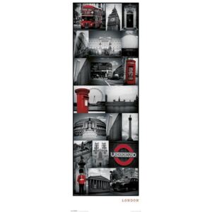 Plakát, Obraz - Londýn - collage, (53 x 158 cm)