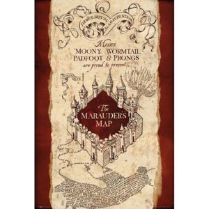 Plakát, Obraz - Harry Potter - Pobertův plánek, (61 x 91,5 cm)