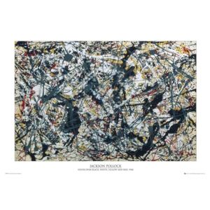 Plakát, Obraz - Jackson Pollock - silver on black, (91,5 x 61 cm)
