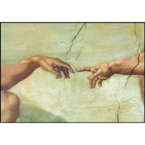 Obraz, Reprodukce - Zrození Adama (část), Michelangelo Buonarroti, (50 x 35 cm)