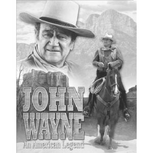Plechová cedule JOHN WAYNE - American Legend, (31,5 x 40 cm)