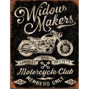 Plechová cedule Widow Maker's Cycle Club, (30 x 42 cm)