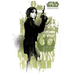 Plakát, Obraz - Rogue One: Star Wars Story - Jyn Grunge, (61 x 91,5 cm)