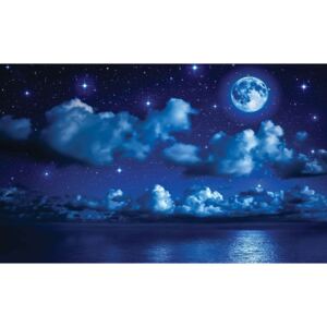 Fototapeta, Tapeta Měsíc v noci nad mořem, (254 x 184 cm)