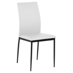 SCANDI Bílá čalouněná jídelní židle Presley