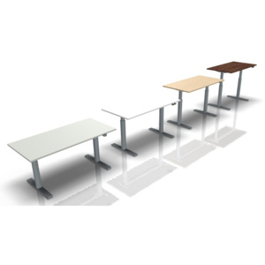 Elektricky výškově stavitelný stůl, šířky 2000 mm [šedá, ergonomicky vykrojená deska, bílá RAL 9016, ovladač PROFI]