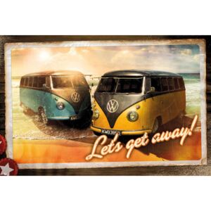 Plakát, Obraz - VW Camper - Let's Get Away, (91,5 x 61 cm)