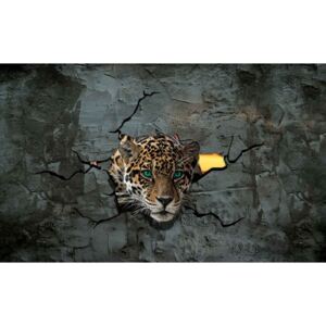 Fototapeta, Tapeta Leopard 3D, (104 x 70.5 cm)