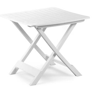 Zahradní rozkládací stolek VETURA — plast, bílá