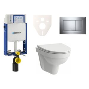 Závěsný set WC Laufen Pro Nordic + modul Geberit Kombifix s tlačítkem Sigma 30 (chrom lesk) SIKOGE2H6