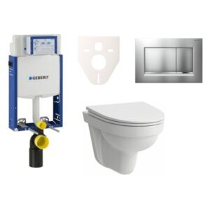 Závěsný set WC Laufen Pro Nordic + modul Geberit Kombifix s tlačítkem Sigma 30 (chrom mat) SIKOGE2H7
