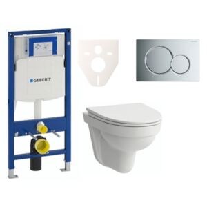 Závěsný set WC Laufen Pro Nordic + modul Geberit Duofix s tlačítkem Sigma 01 (chrom lesk) SIKOGES3H2