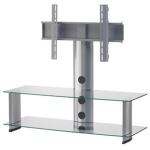 Televizní stolek SONOROUS PL 2100 (čiré sklo + stříbrné alu)