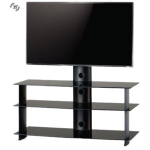 Televizní stolek SONOROUS PL 2130 (černé sklo + černé alu)