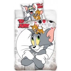 Carbotex • Bavlněné ložní povlečení Tom a Jerry - 100% bavlna Renforcé - 70 x 90 cm + 140 x 200 cm