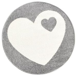 Koberec HEART šedý - 100x100 cm