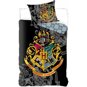 Setino • Bavlněné ložní povlečení Harry Potter - erb školy čar a kouzel v Bradavicích - 100% bavlna - 70 x 90 cm + 140 x 200 cm