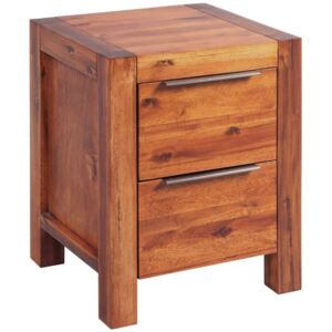 Noční stolek - masivní akáciové dřevo - hnědé | 45x42x58 cm