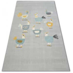 Dětský kusový koberec PP Slepičky světle šedý, Velikosti 120x170cm