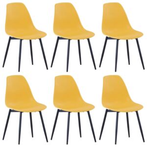 Jídelní židle 6 ks žluté PP