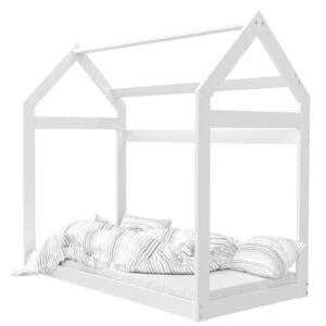 Dětská dřevěná postel Domeček 160x80 cm bílá VYPRODEJ!