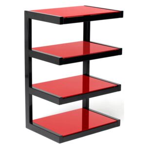 Hifi stolek ESSE HIFI (černý rám + červené sklo)