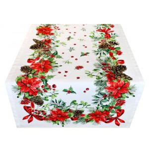 Vánočný běhoun na stůl digitálni potlač 50x150 cm Made in Italy Bílá 50 x 150 cm