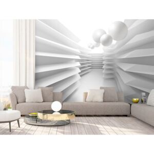 3D tapeta bílé bludiště (200x140 cm) - Murando DeLuxe