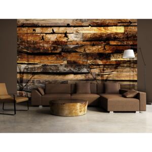 Tapeta - stěna ze dřeva (150x105 cm) - Murando DeLuxe
