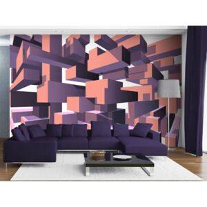 3D tapeta - Konstrukce fialová (150x105 cm) - Murando DeLuxe