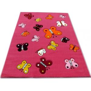 Kusový koberec dětský JE0030 - Motýli na růžové - 160x220 cm