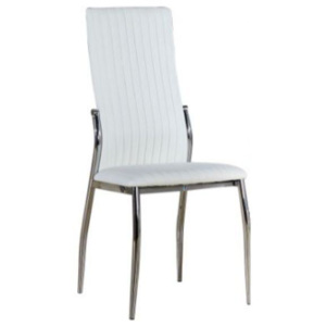 Jídelní židle v bílé ekokůži a chromu TK2016