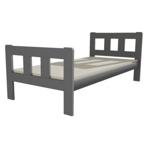 Dřevěná postel VMK 10E 90x200 borovice masiv šedá