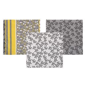 BELLATEX Povláček bavlněný šedá kytička - šedá, žlutá 40x40cm