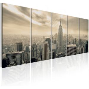 Pětidílný obraz - béžový Manhattan (125x50 cm) - Murando DeLuxe